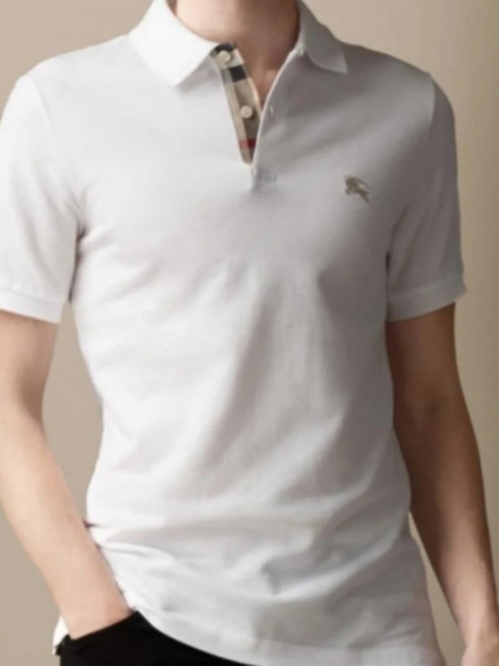 Burberry Brit Collar White Short Sleeve Polo Shirt